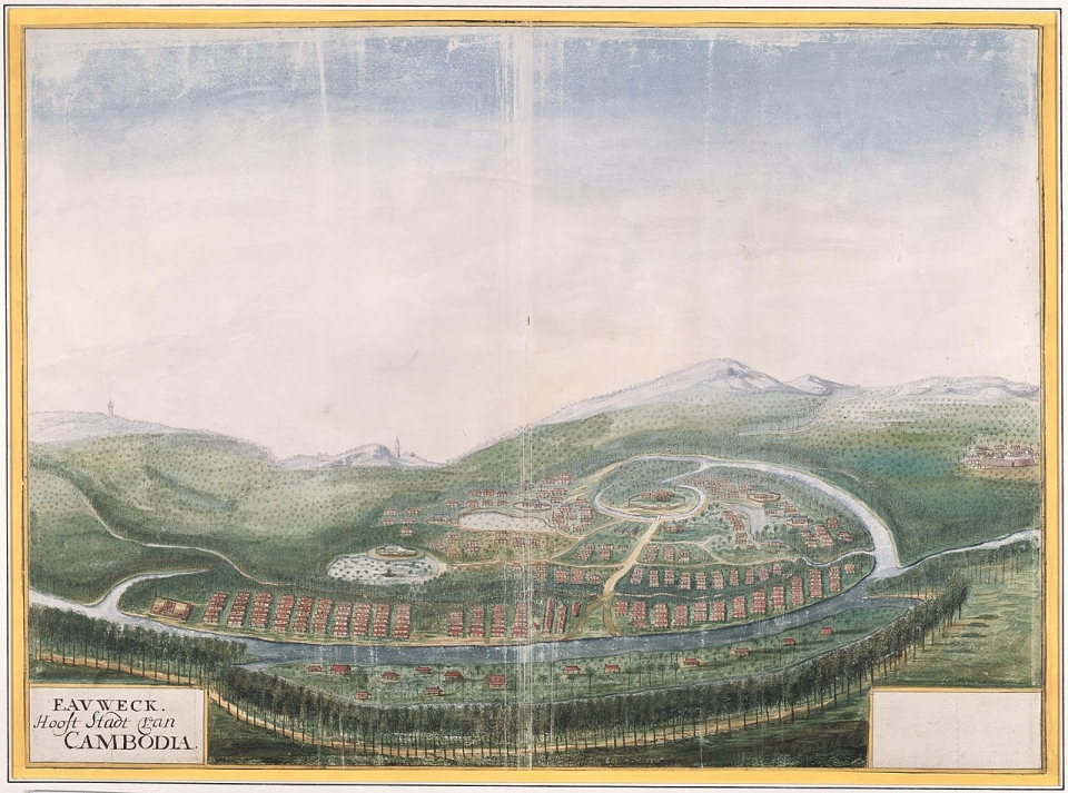 16세기 캄보디아의 수도 롱벡(Longvek)의 조감도 /위키피디아